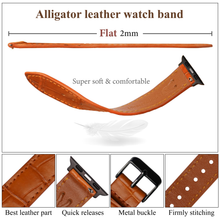 Slim Orange Alligator Apple Leather Watch Band