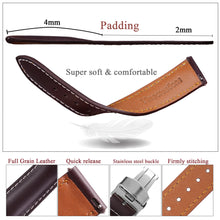 Burgundy Full Grain Watch Strap with White Stitching and Deployment Clasp