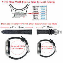 Padded Blue Stingray Leather Watch Strap with Deployment Clasp