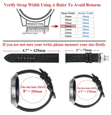 Black Genuine Ostrich Leather Watch Strap with Deployment Clasp