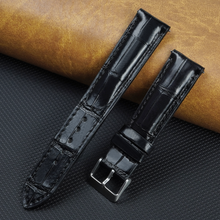 Black Alligator Leather Watch Strap