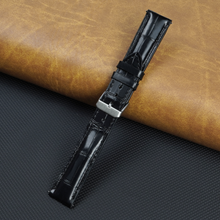 Black Alligator Leather Watch Strap