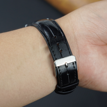 Black Alligator Leather Watch Strap