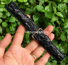 Black Alligator Leather Watch Band | Crocodile Quick Release Replacement Strap | DH-41