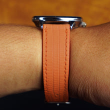 Orange Lizard Leather Watch Strap Quick Release