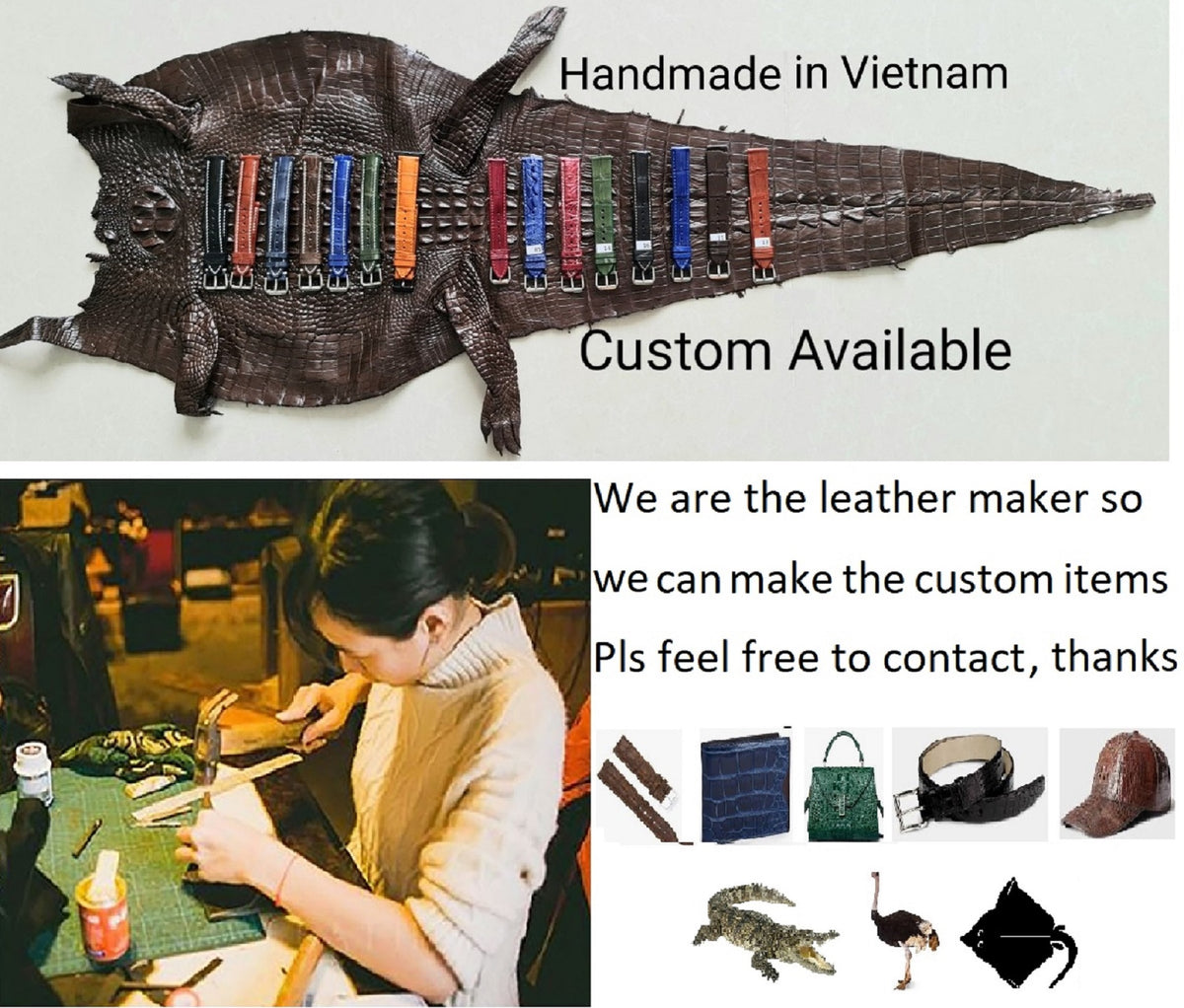 Orange Lizard Leather Watch Strap Quick Release