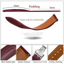 Burgundy Alligator Leather Watch Strap with Deployment Clasp