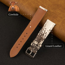 White Lizard Leather Watch Strap