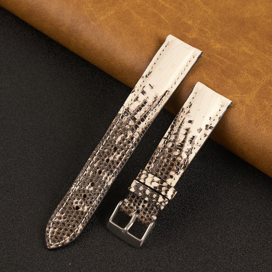 White Lizard Leather Watch Strap