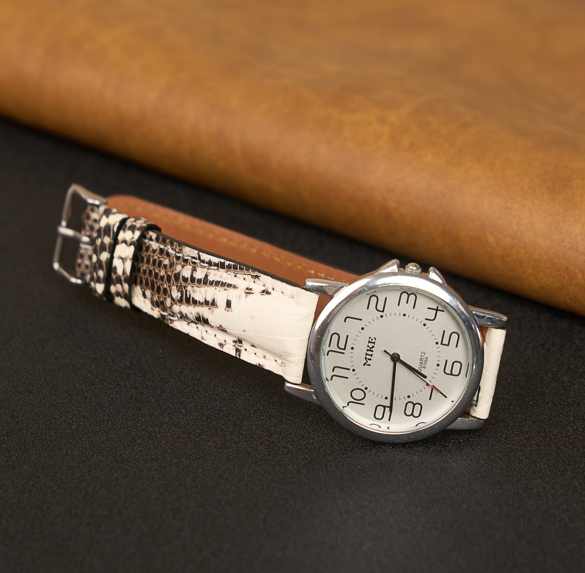 White Lizard Leather Watch Strap