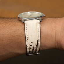 White Lizard Leather Watch Strap