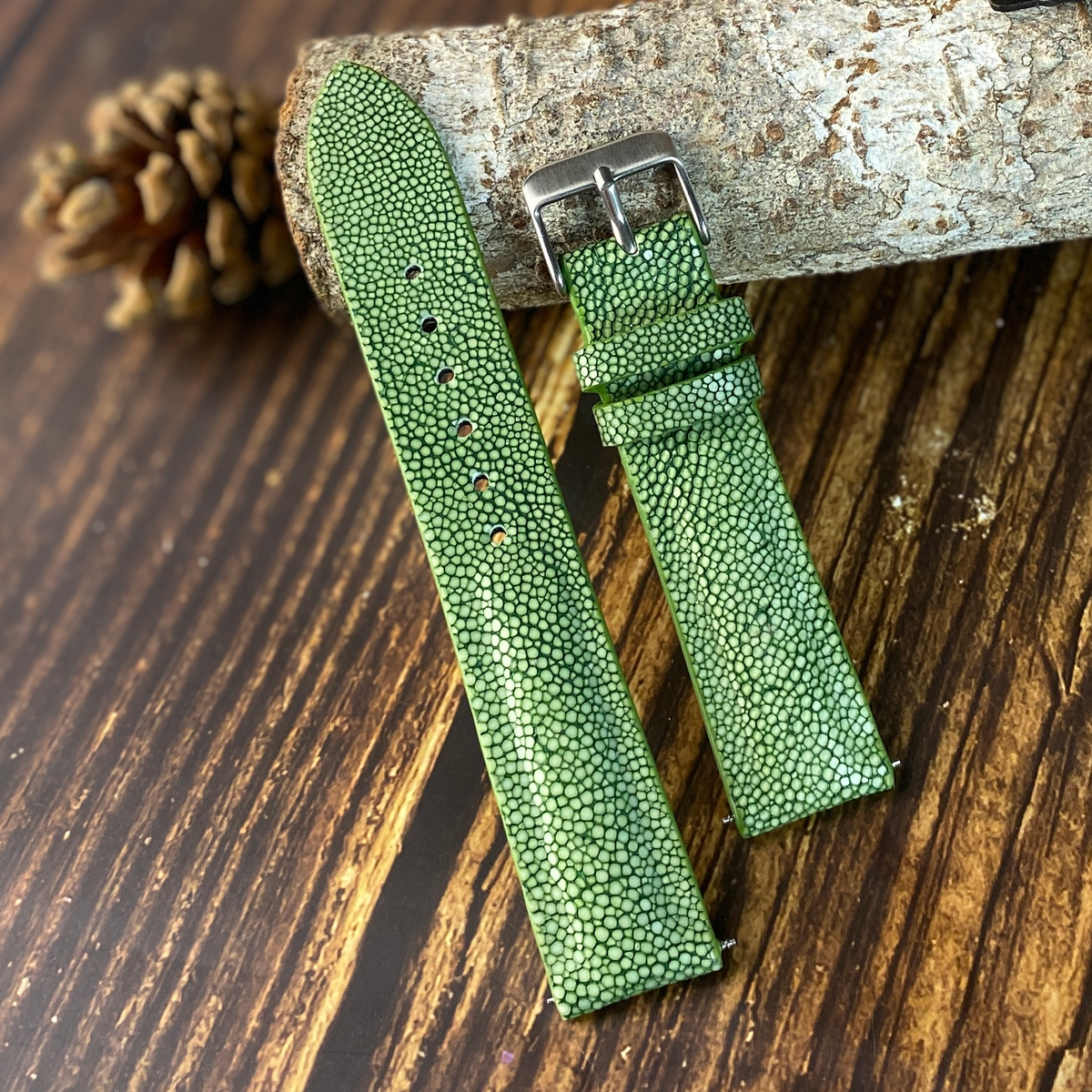 Green Stingray Leather Watch Band