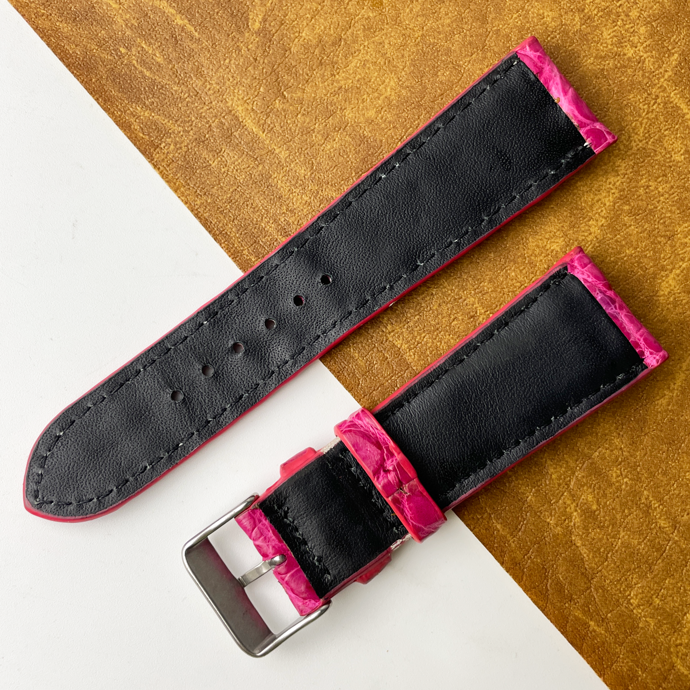 Pink Unique Texture Alligator Watch Band