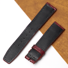20mm Burgundy Unique Pattern Alligator Leather Watch Strap For Men DH-224-BDB