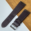 24mm Dark Brown Unique Alligator Leather Watch Band For Men | DH-78-E