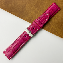Pink Unique Texture Alligator Watch Band For Men