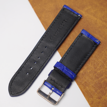 24mm Blue Unique Pattern Alligator Leather Watch Band For Men DH-50V