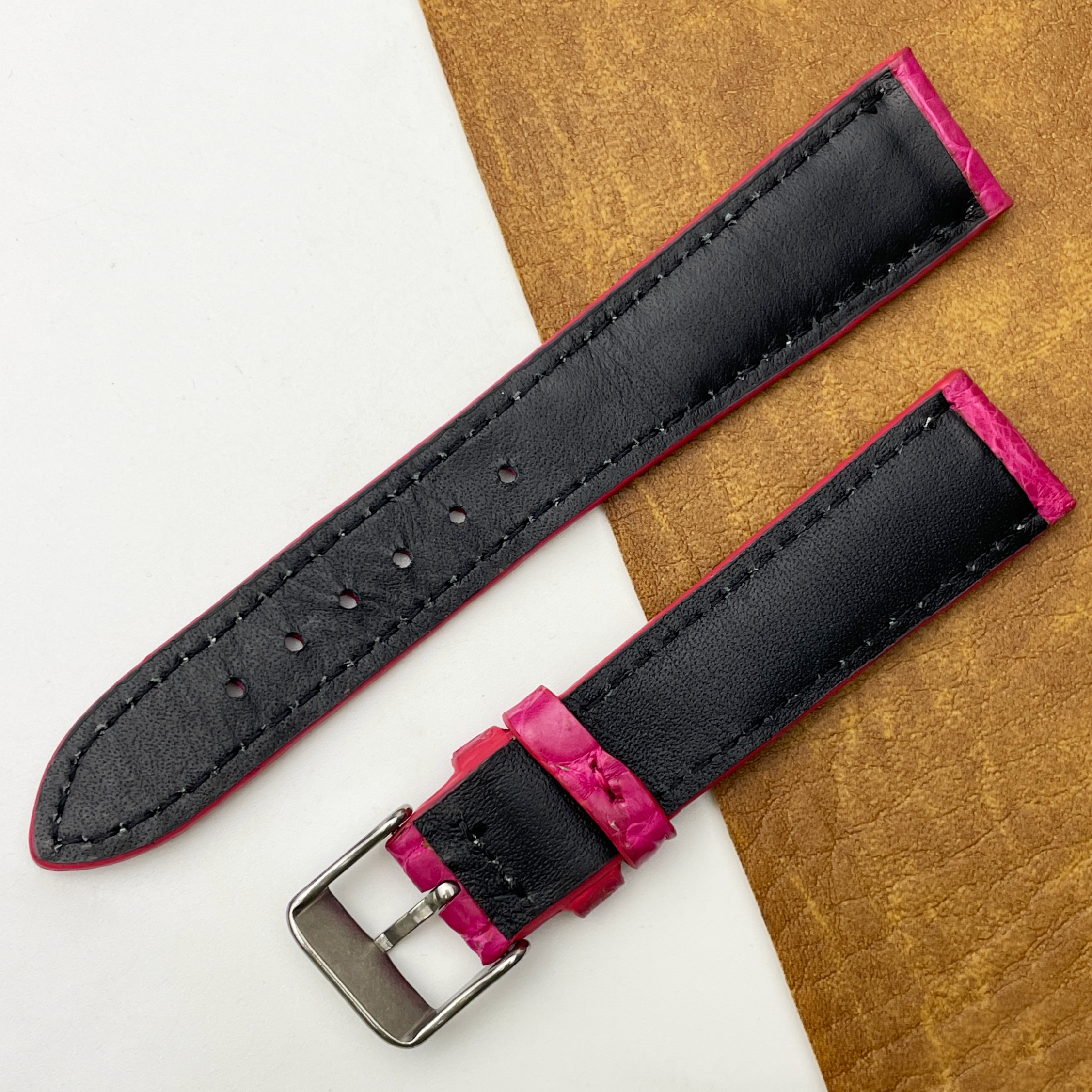 Pink Unique Texture Alligator Watch Band