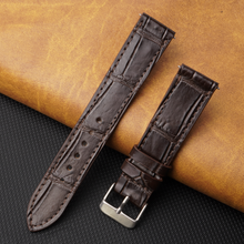 Flat Dark Brown Alligator Leather Watch Band