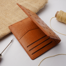 Tan Double Side Ostrich Leather Credit Card Holder | RFID Blocking | CARDOS-02