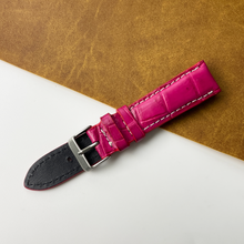 Pink Unique Texture Alligator Watch Band For Men