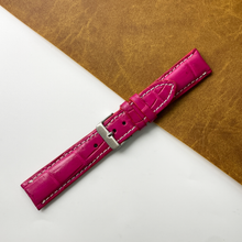 Pink Unique Texture Alligator Watch Band For Men