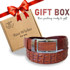 Light Brown Alligator HornBack  Leather Belt For Men