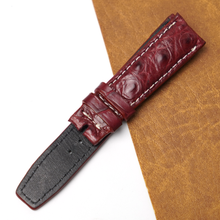 20mm Burgundy Unique Pattern Alligator Leather Watch Strap For Men DH-224-BDB