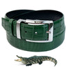 Handmade Green Alligator Belt Men's - Crocodile Skin Belly Belt 1.5