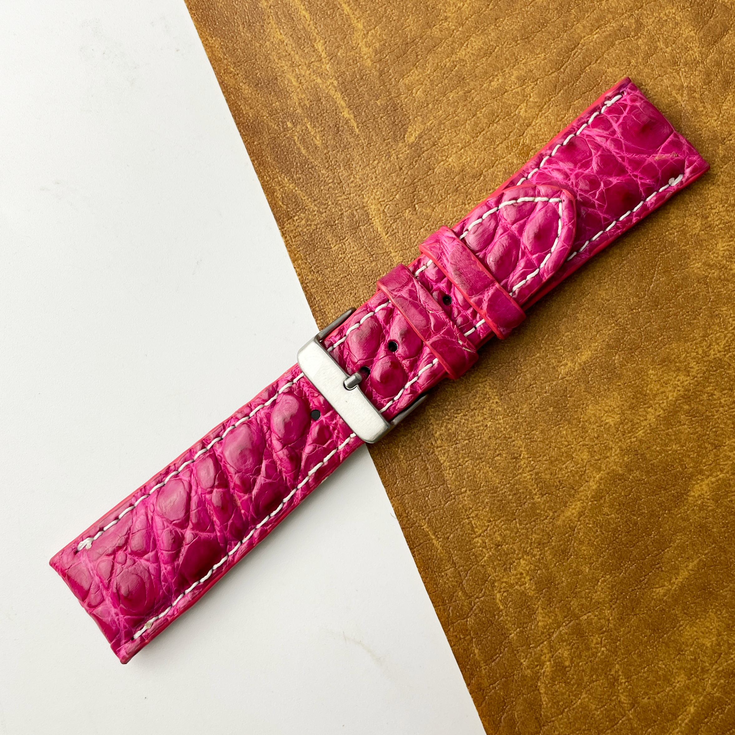Pink Unique Texture Alligator Watch Band