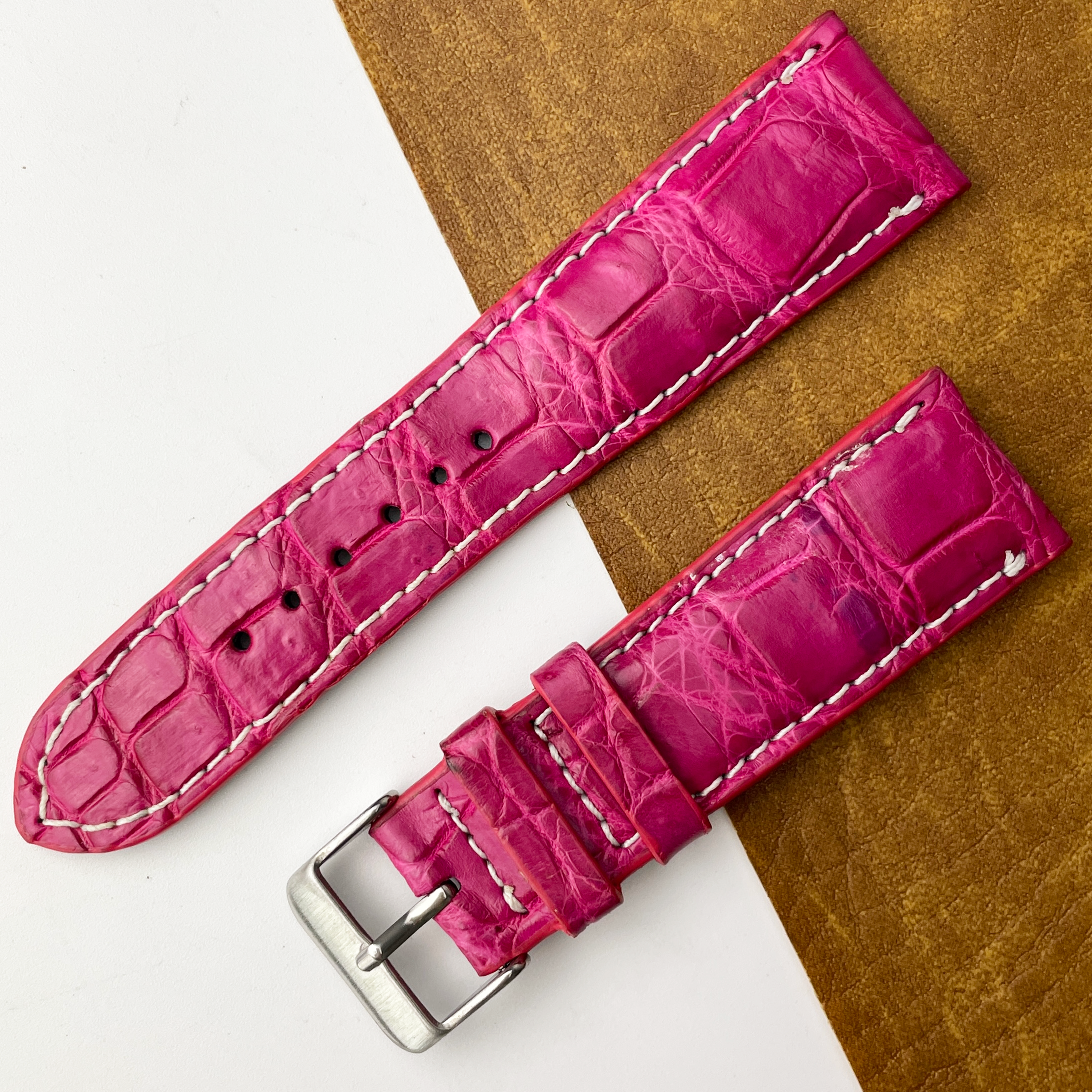 Pink Unique Texture Alligator Watch Band