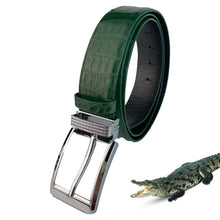 Handmade Green Alligator Belt Men's - Crocodile Skin Belly Belt 1.5" - Pin Buckle