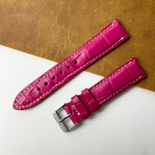 Pink Unique Texture Alligator Watch Band For Men