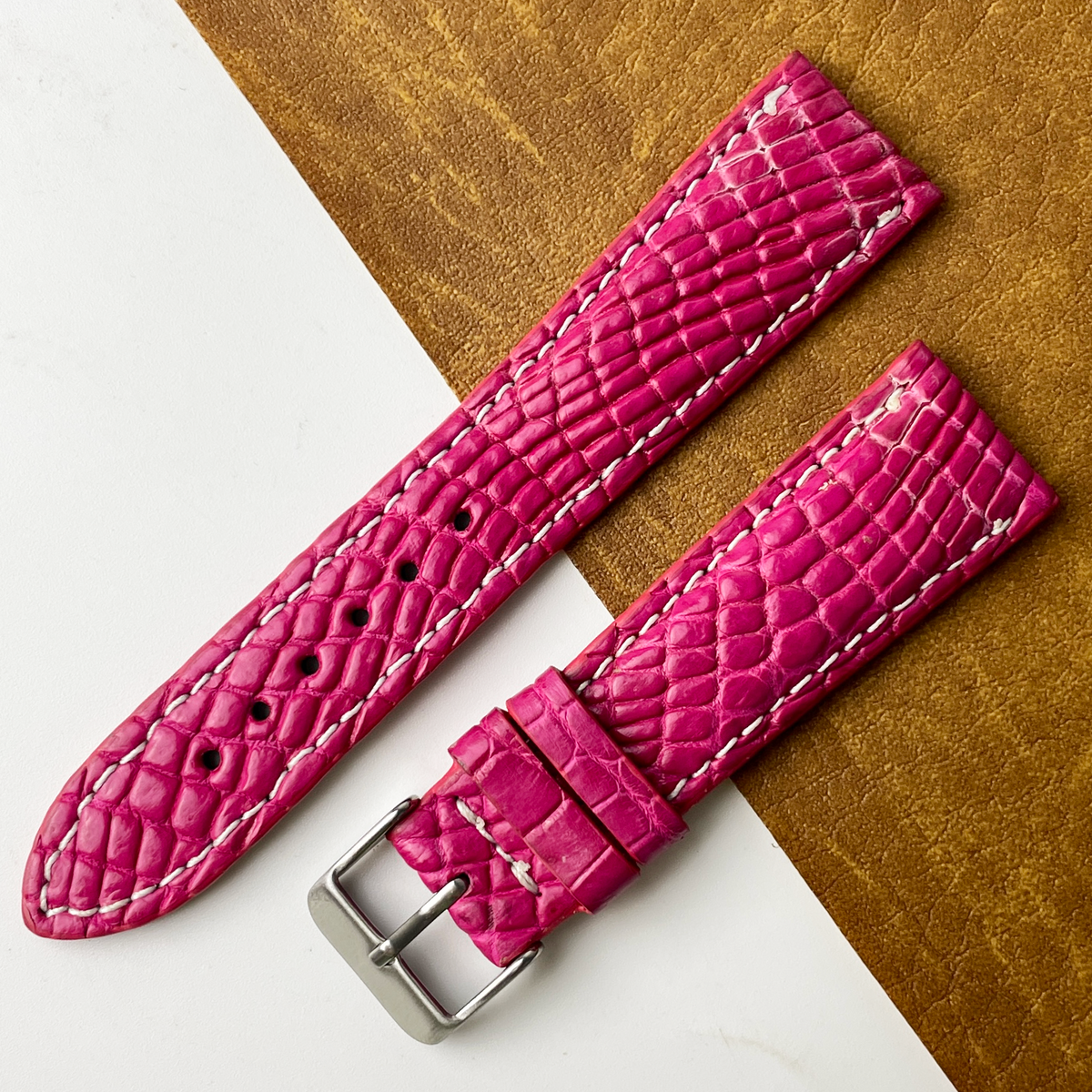 Pink Unique Texture Alligator Watch Band