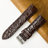 24mm Dark Brown Unique Texture Alligator Leather Watch Band For Men