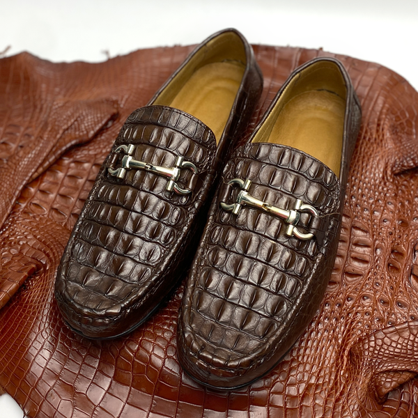 Forli Genuine Crocodile Skin Leather Loafers Men’s Size 11 Brown Dress Shoes Zelli Tuscany Crocodile Penny Loafer Cognac - Sherman  main image 4