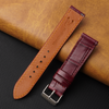 Flat Burgundy Alligator Leather Watch Band