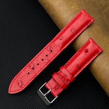Red Genuine Ostrich Leather Watch Strap Quick Release