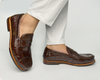 Dark Brown Alligator Loafers Men | Mens Crocodile Belly Leather Slip On | SH43E42