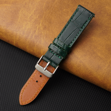 Flat Green Alligator Leather Watch Band