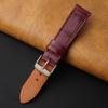 Flat Burgundy Alligator Leather Watch Band