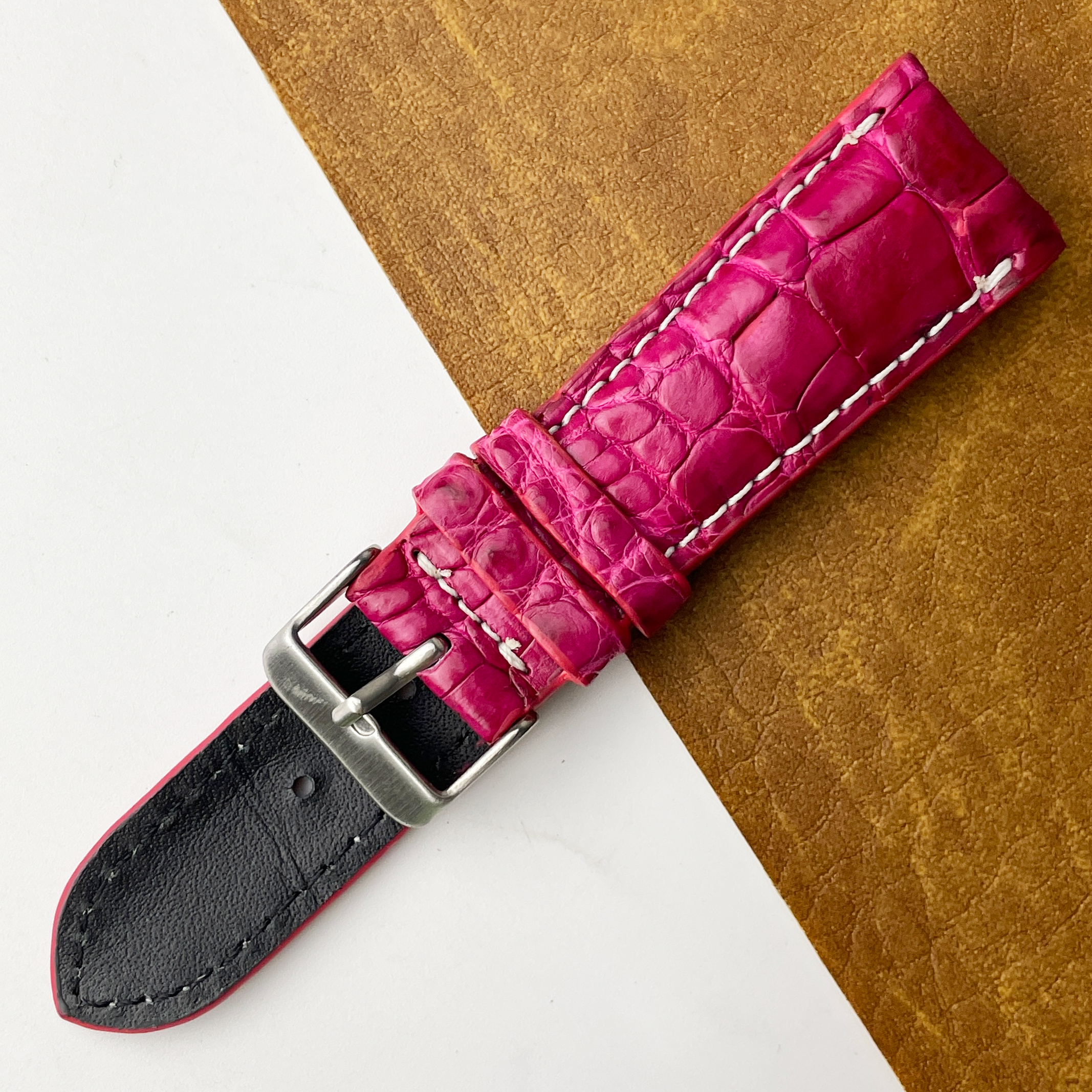 Pink Unique Texture Alligator Watch Band