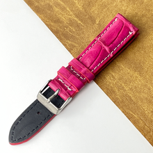 Pink Unique Pattern Alligator Leather Watch Band
