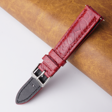 Red Unique Pattern Ostrich Leather Watch Band For Men DH-191A