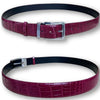 Premium Burgundy Alligator Belt Men's - Pin Buckle