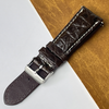 24mm Dark Brown Unique Alligator Leather Watch Band For Men | DH-78-E