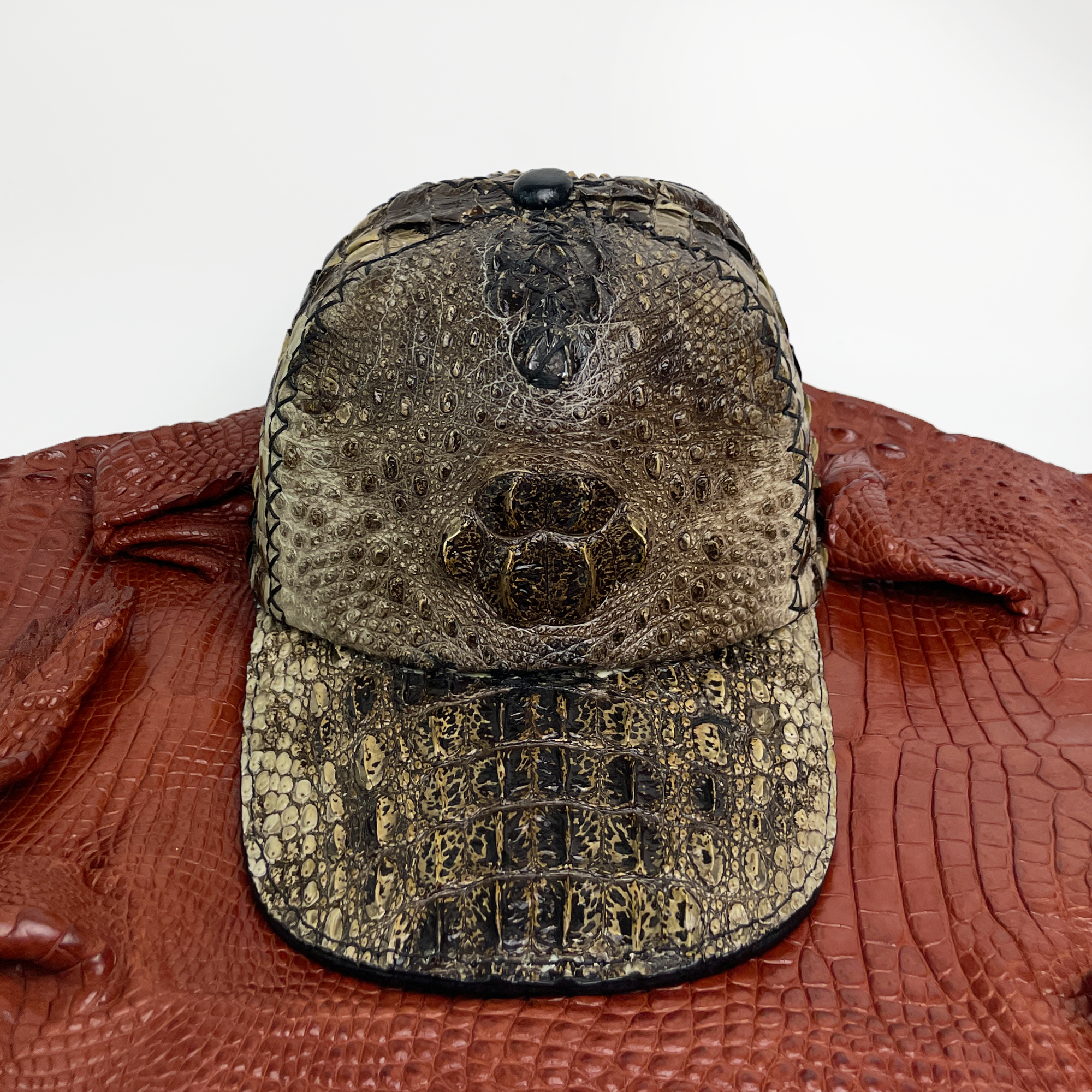 Baseball Alligator Leather Hat Strapback with Adjustable Strap Vinacreations