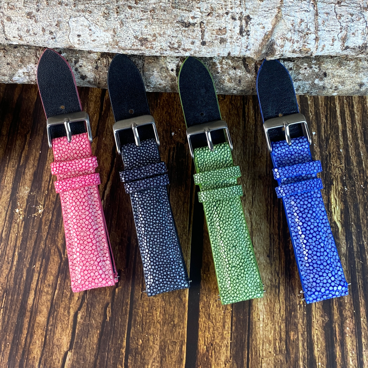 Green Stingray Leather Watch Band