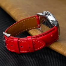 Red Genuine Ostrich Leather Watch Strap Quick Release