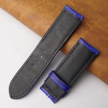 24mm Blue Unique Pattern Alligator Leather Watch Band For Men DH-159D